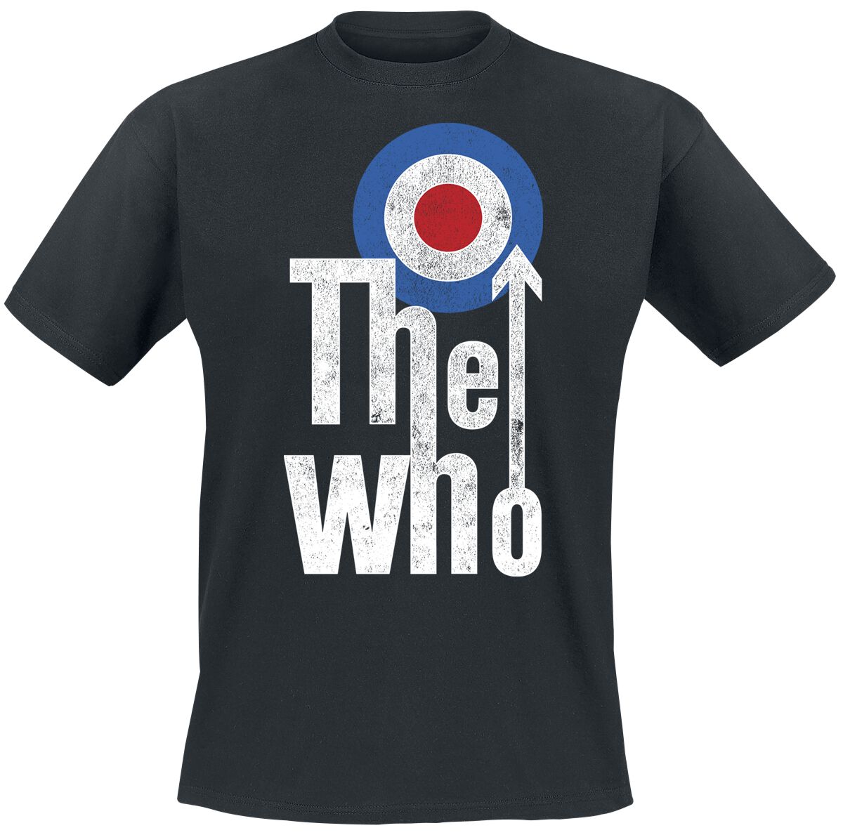 The Who T-Shirt Distressed Target Logo S to XXL for Men black