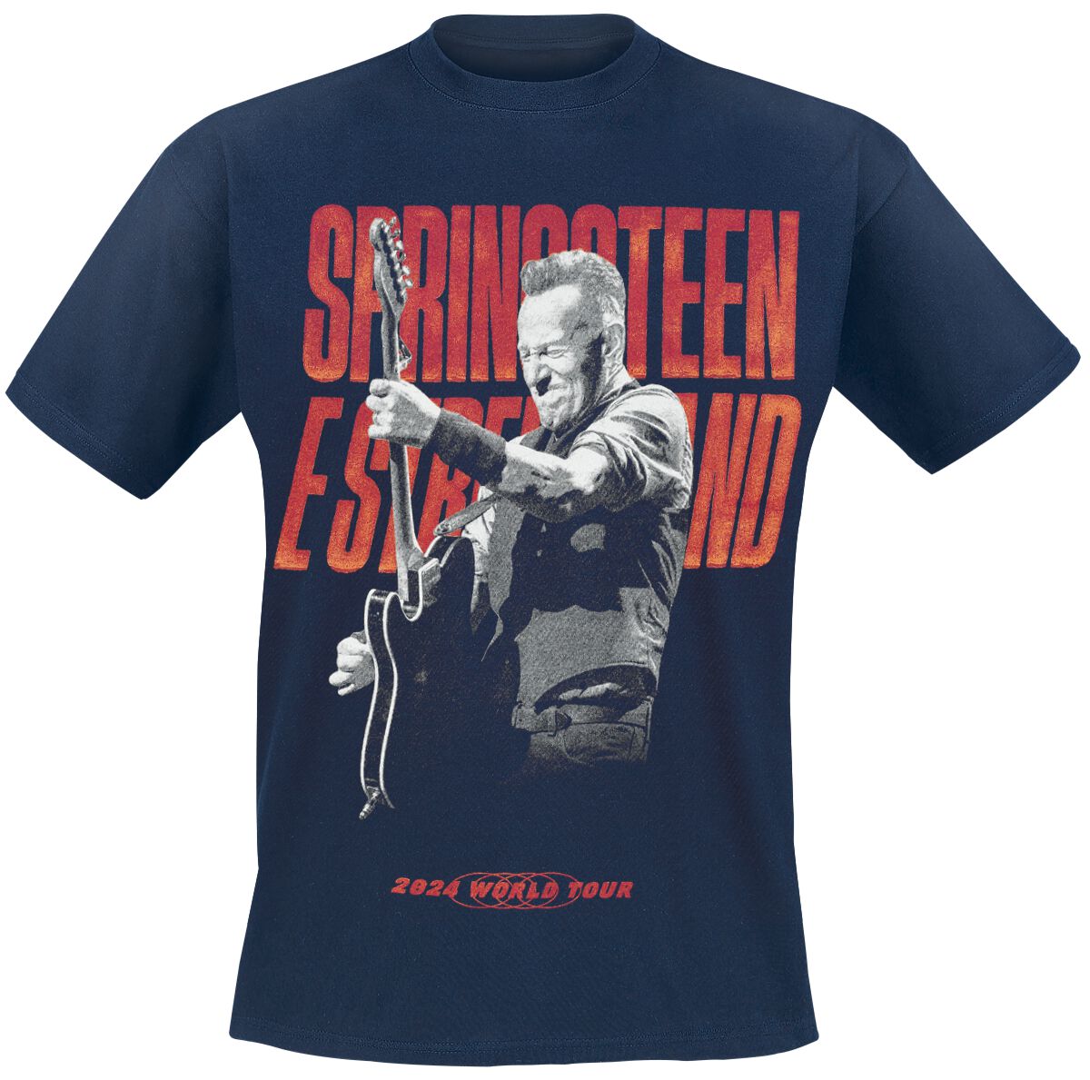 Bruce Springsteen T-Shirt Guitar S to XXL for Men navy