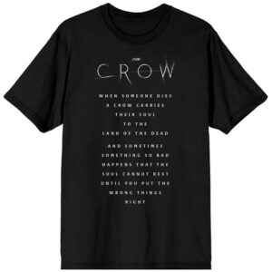 The Crow T-Shirt Dead Quote S to L for Men black