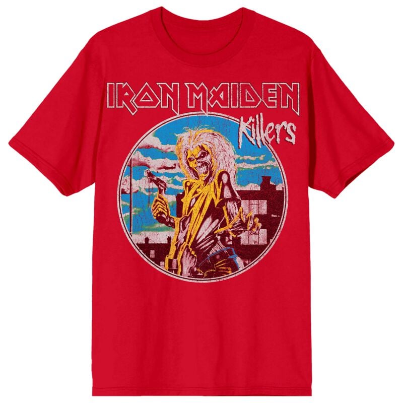 Iron Maiden T-Shirt Killers Vintage S to 4XL for Men red