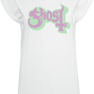 Ghost T-Shirt Bubble Logo S to XXL for Women white