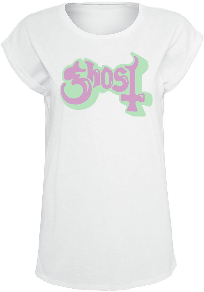 Ghost T-Shirt Bubble Logo S to XXL for Women white