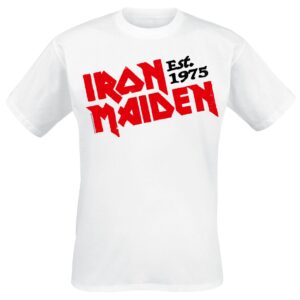 Iron Maiden T-Shirt Est. 1975 S to 4XL for Men white