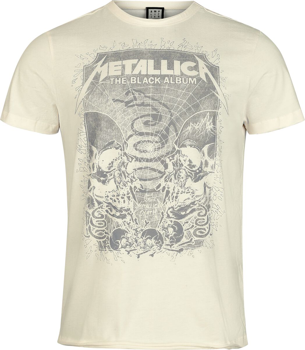 Metallica T-Shirt Amplified Collection Inverted Black Album S to 3XL for Men off white