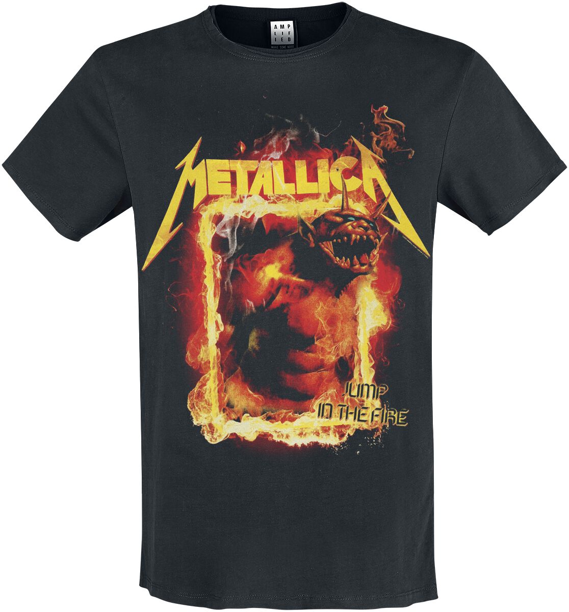 Metallica T-Shirt Amplified Collection Jump In The Fire S to XL for Men black