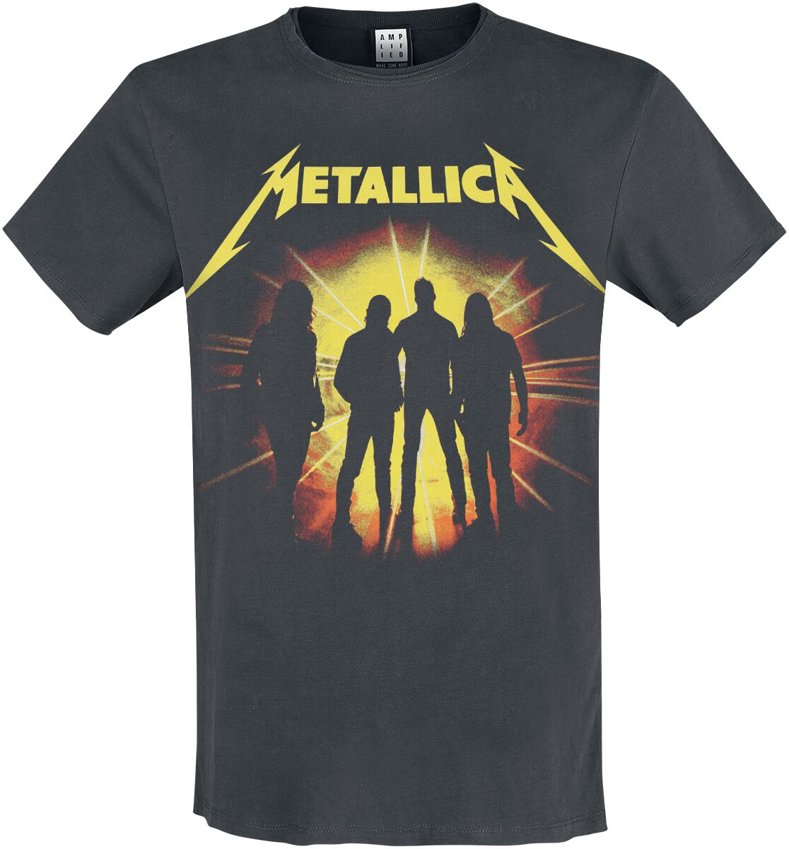 Metallica T-Shirt Amplified Collection Strobes M to 3XL for Men charcoal