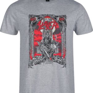Slayer T-Shirt Throne Crystal S to 4XL for Men grey