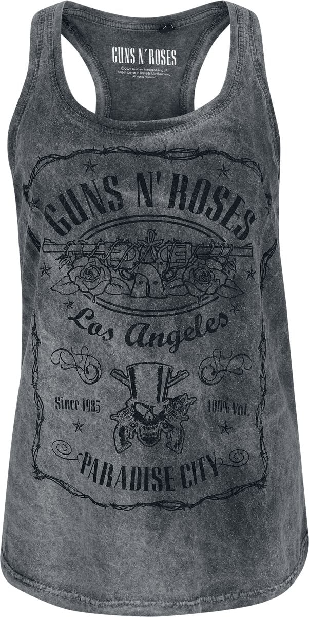 Guns N' Roses Top Paradise City S to XXL for Women grey