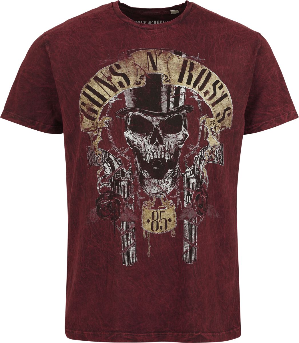 Guns N' Roses T-Shirt Top Hat S to 4XL for Men red