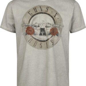 Guns N' Roses T-Shirt Bullet Logo S to 4XL for Men grey