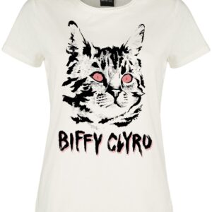 Biffy Clyro T-Shirt Amplified Collection Black Cat L for Women off white