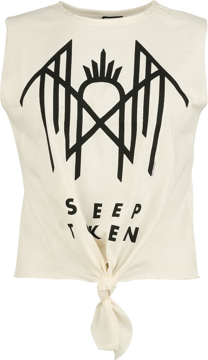 Sleep Token Top Amplified Collection Crystalina Logo S to XL for Women off white