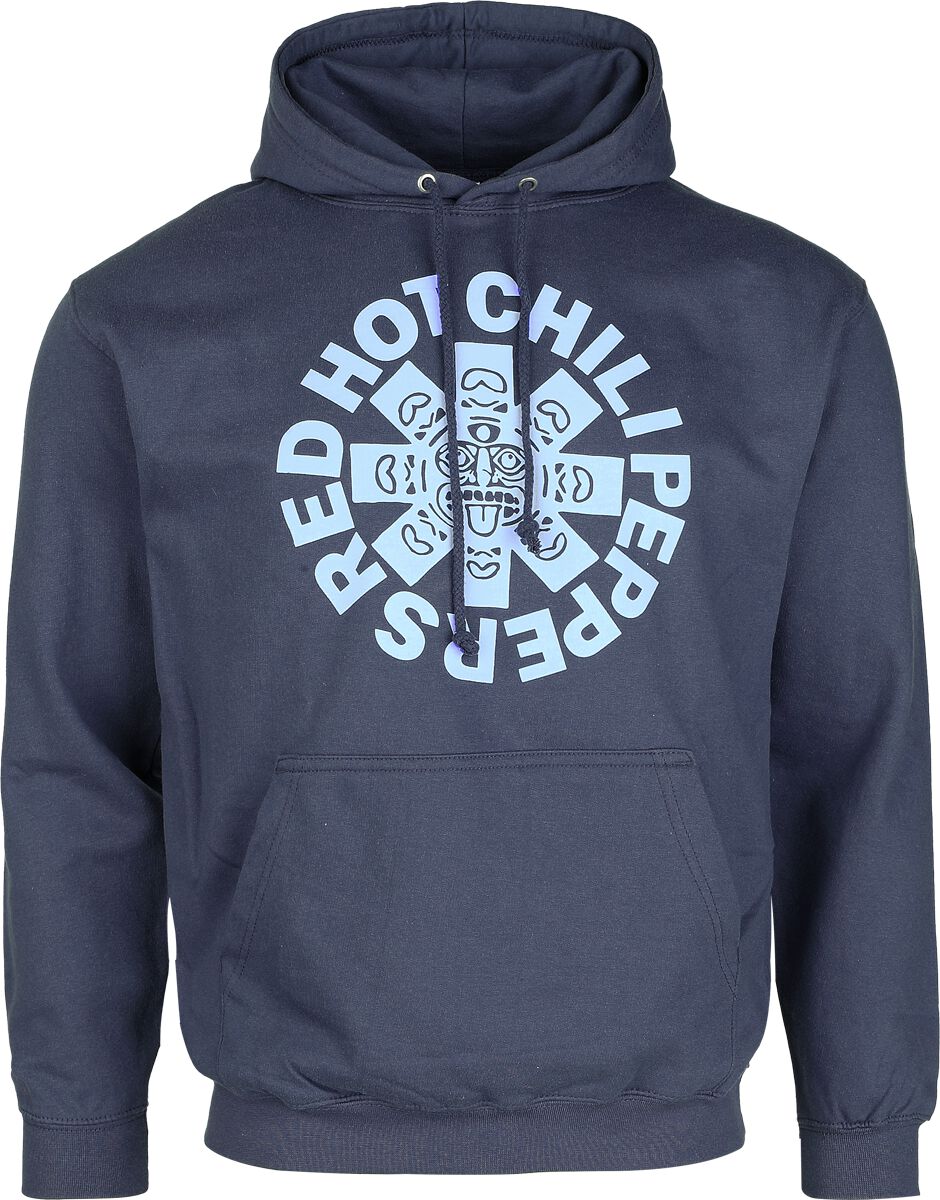 Red Hot Chili Peppers Hoodie Aztek Logo S to XXL for Men blue