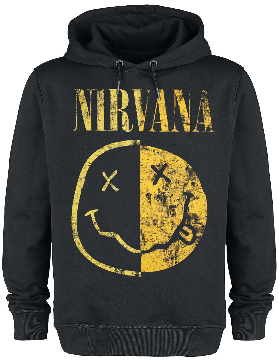 Nirvana Hoodie Amplified Collection Spliced Smiley XS to 3XL for Men black