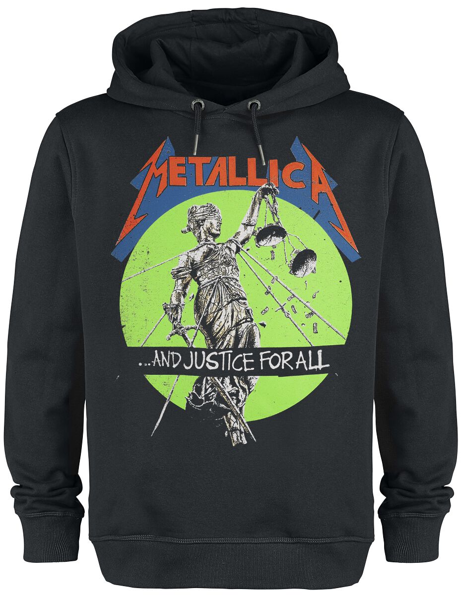 Metallica Hoodie Amplified Collection No Justice For All XS to 3XL for Men black