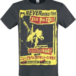 Sex Pistols T-Shirt Amplified Collection Never Mind S to XXL for Men charcoal