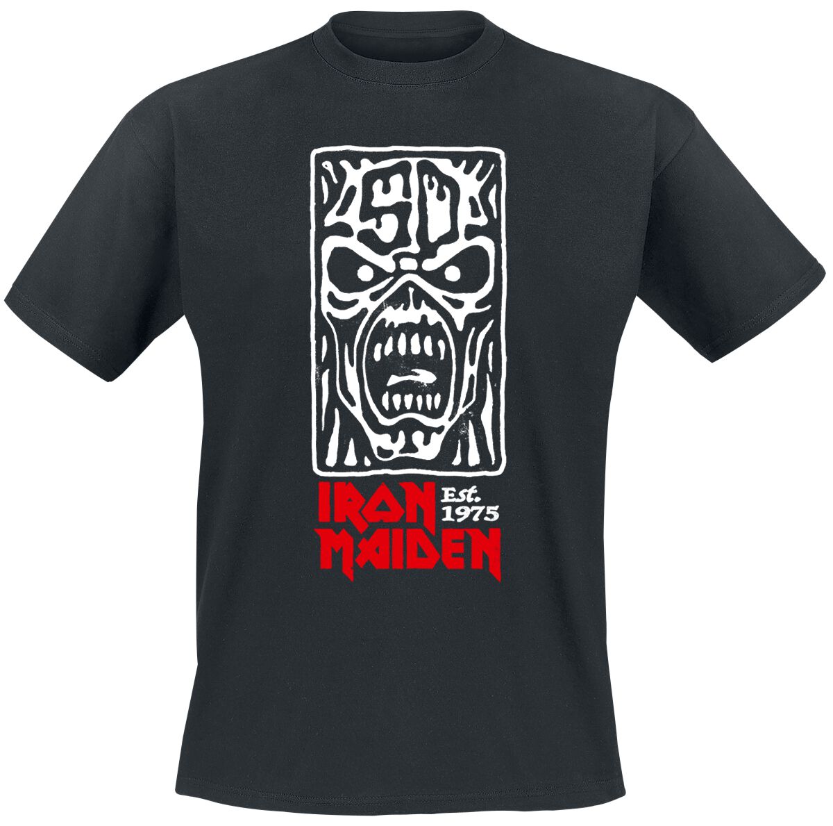 Iron Maiden T-Shirt Stamp Logo 4 S to 4XL for Men black
