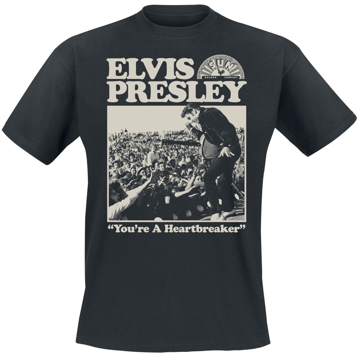 Elvis Presley T-Shirt Heartbreaker S to 3XL for Men black