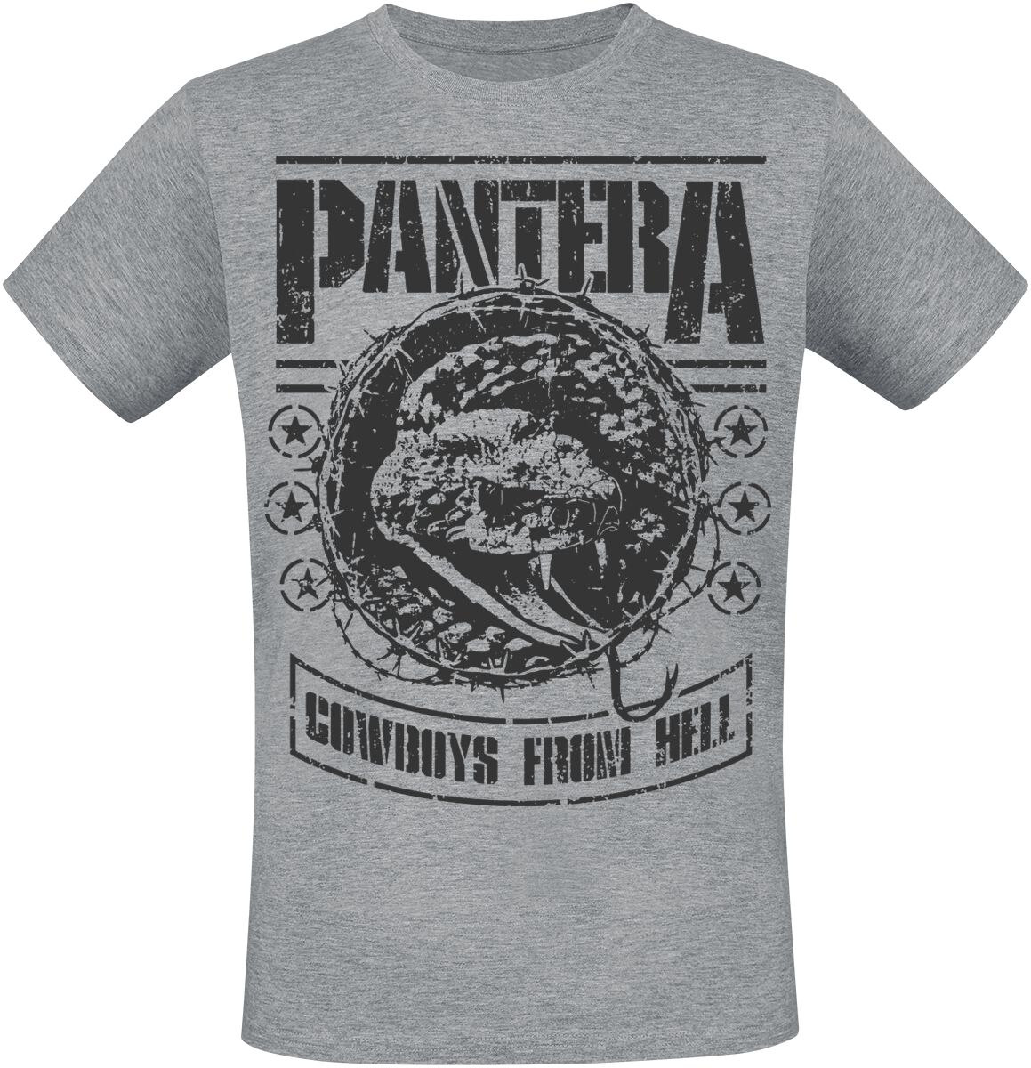 Pantera T-Shirt CFH Stencil Snake S to 3XL for Men mottled grey