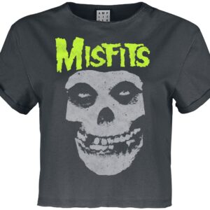 Misfits T-Shirt Amplified Collection Neon Skull XS to XL for Women charcoal