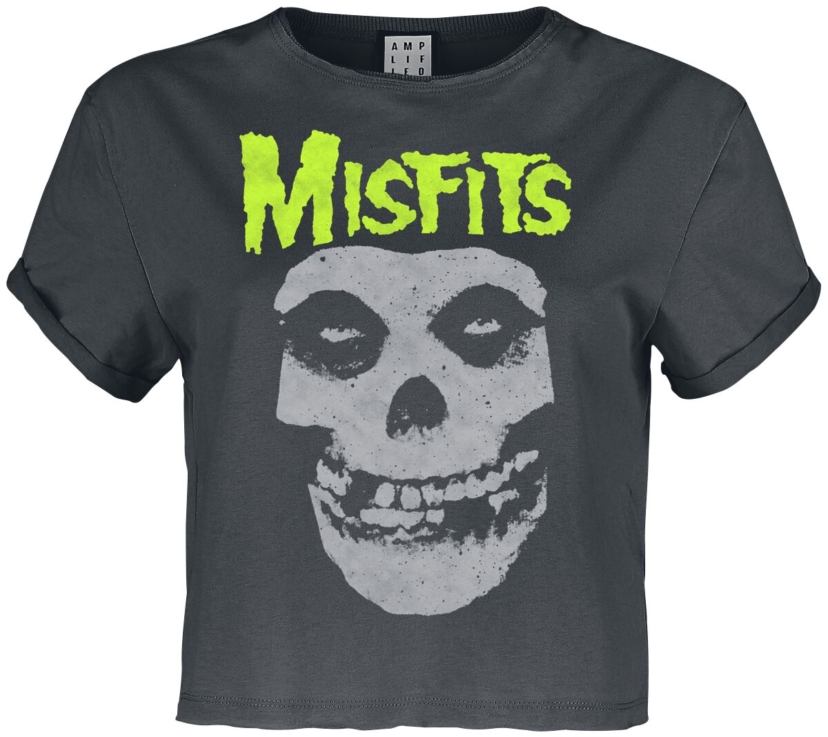Misfits T-Shirt Amplified Collection Neon Skull XS to XL for Women charcoal