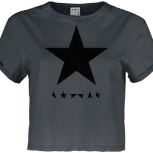 David Bowie T-Shirt Amplified Collection Black Star XS to XL for Women charcoal