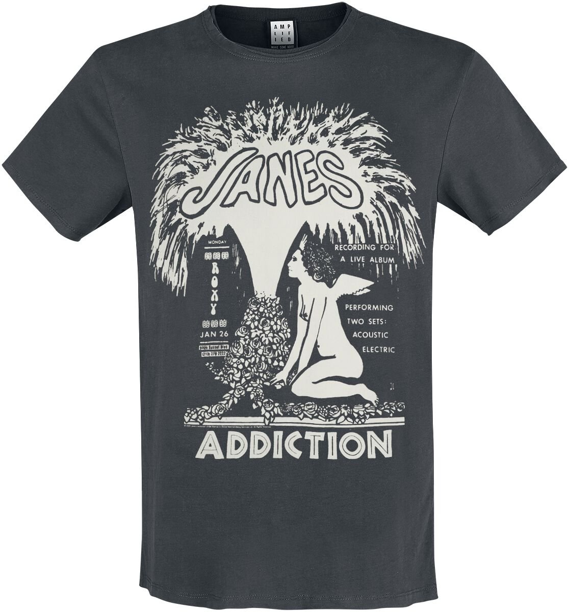 Janes Addiction T-Shirt Amplified Collection Angel Fountain S to XXL for Men charcoal