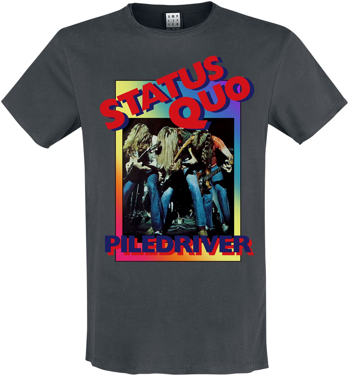 Status Quo T-Shirt Amplified Collection Piledriver S to XXL for Men charcoal