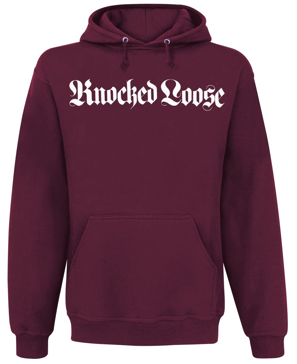 Knocked Loose Hoodie Chruch S to 3XL for Men burgundy