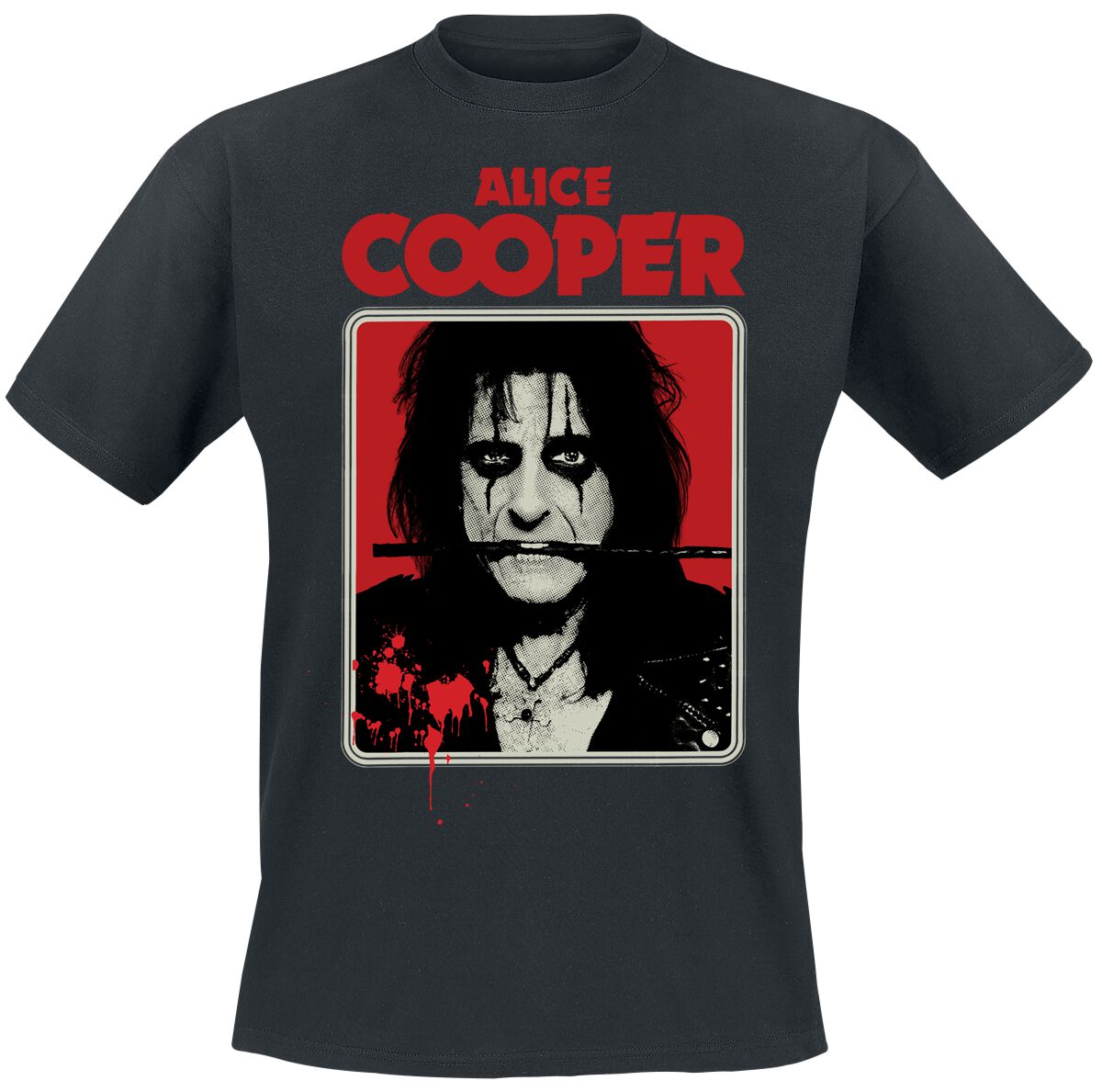 Alice Cooper T-Shirt Bloody Portrait S to L for Men black