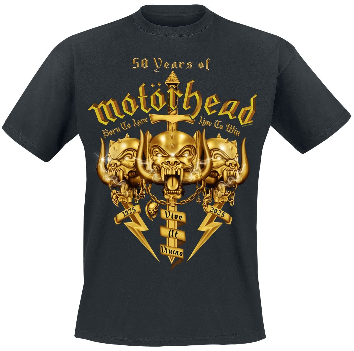 Motorhead T-Shirt 50 Years Of Motorhead S to L for Men black