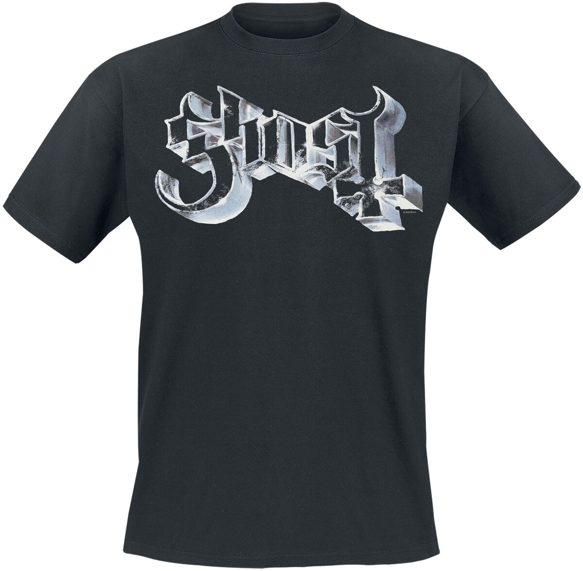 Ghost T-Shirt Oxidized Silver Logo S to 4XL for Men black