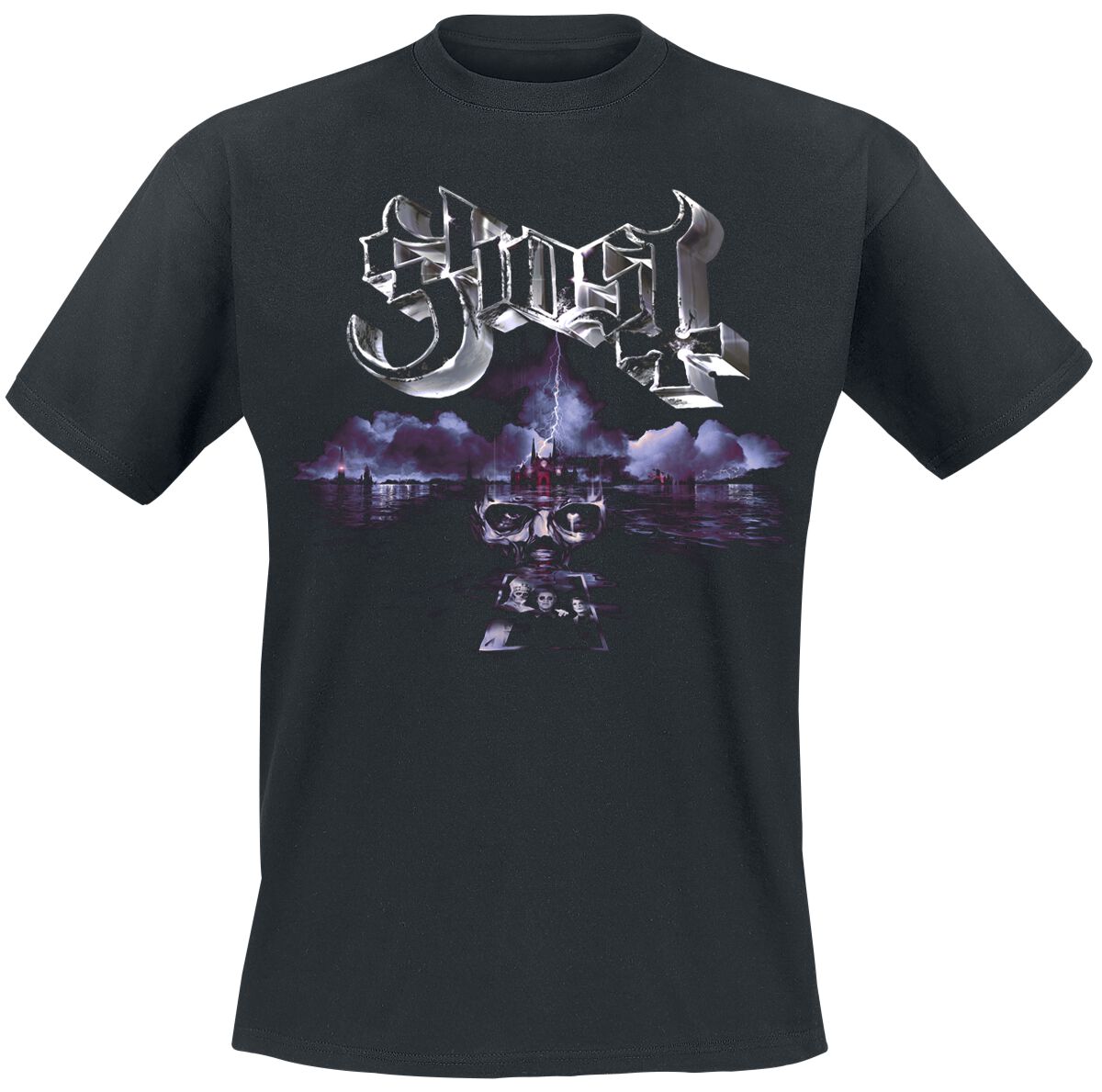 Ghost T-Shirt Portrait Wide Logo S to 4XL for Men black