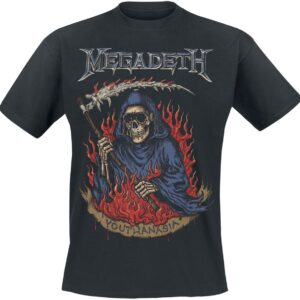 Megadeth T-Shirt Youthanasia Flames S to 4XL for Men black