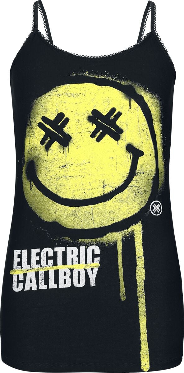 Electric Callboy Top Spray Smile S to 4XL for Women black