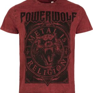 Powerwolf T-Shirt Metal Circle S to 4XL for Men red
