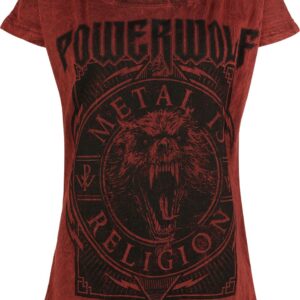 Powerwolf T-Shirt Metal Circle S to 4XL for Women red