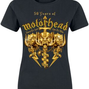 Motorhead T-Shirt 50 Years Of Motorhead S to 3XL for Women black