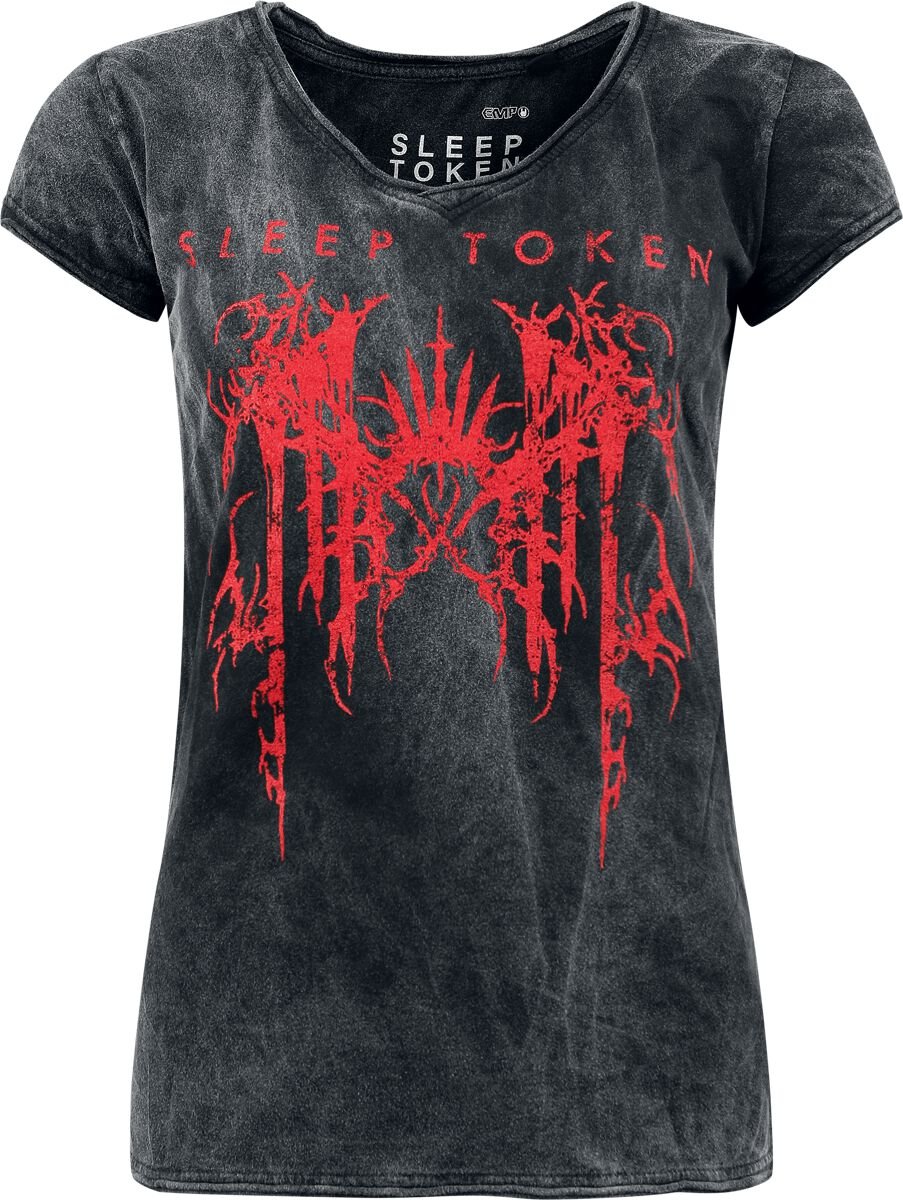 Sleep Token T-Shirt Logo S to 4XL for Women black-grey