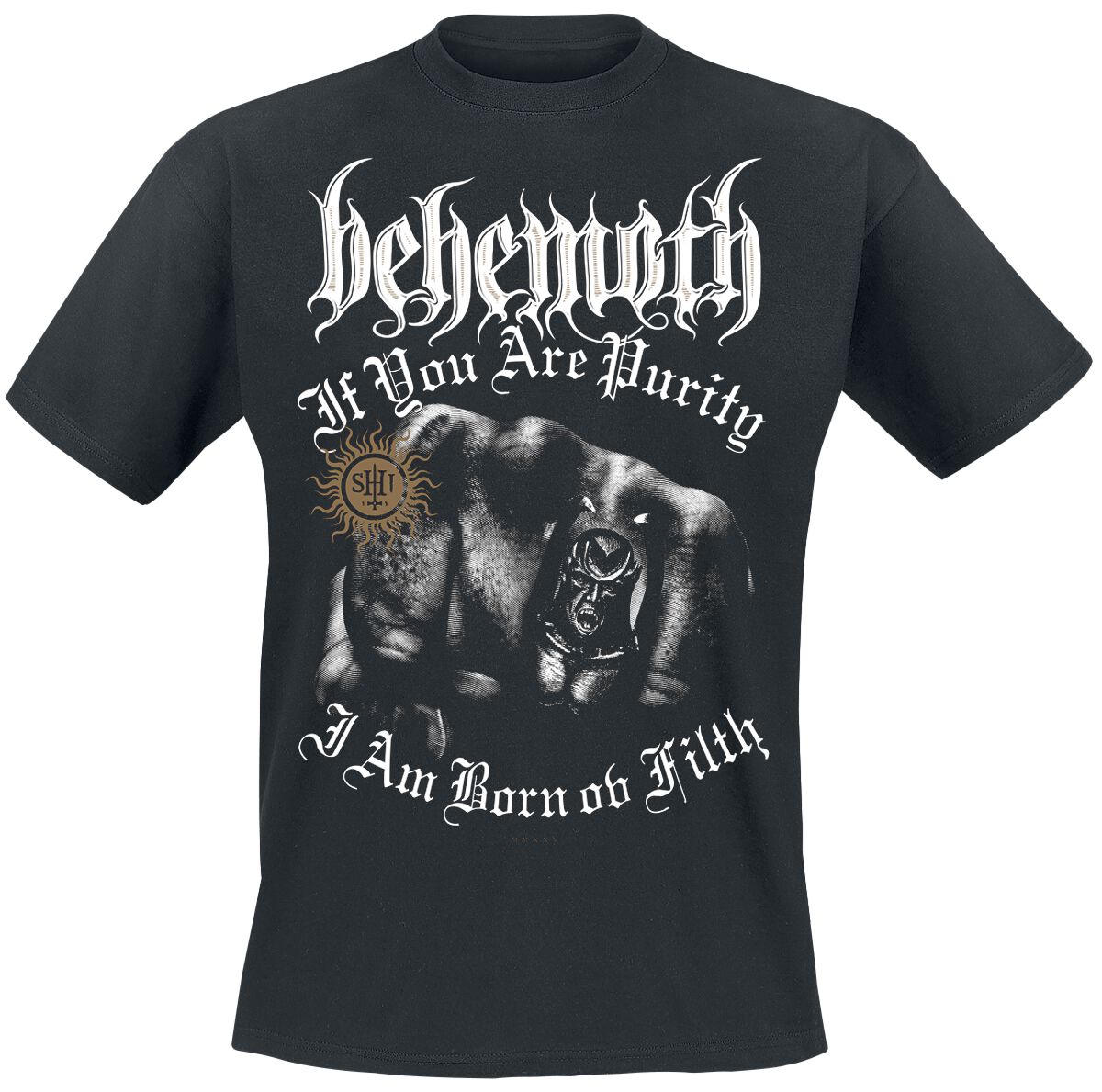 Behemoth T-Shirt The Shit ov God Crushing Tide Fist S to 4XL for Men black