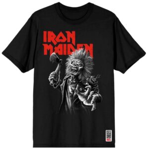 Iron Maiden T-Shirt Greyscale Axe S to 4XL for Men black