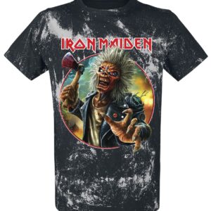 Iron Maiden T-Shirt Axe Eddie Blacksplattered S to 4XL for Men black-grey