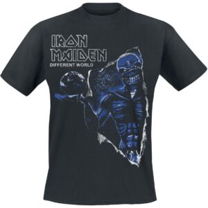 Iron Maiden T-Shirt Different World Reversed S to XXL for Men black