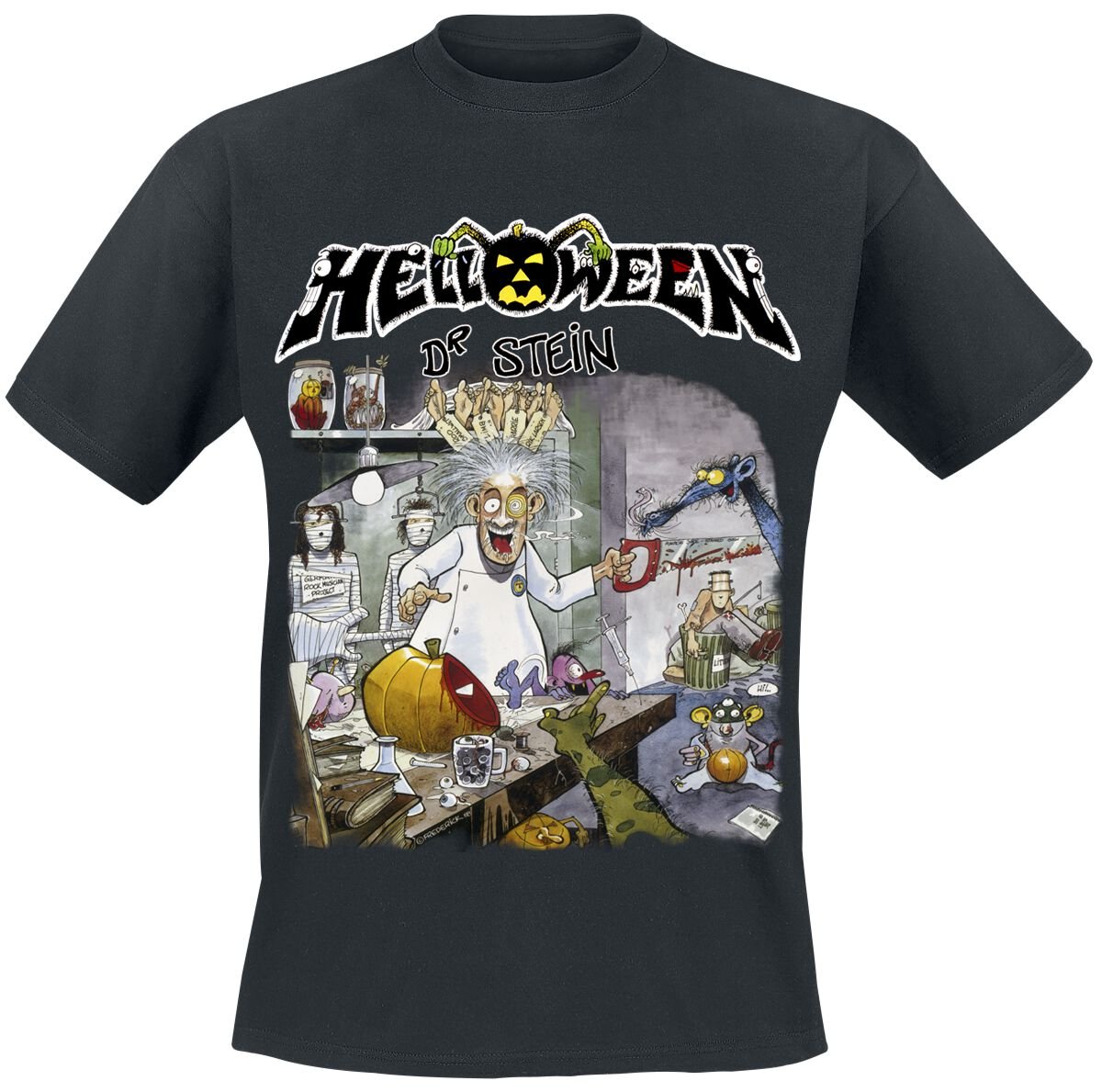 Helloween T-Shirt Dr. Stein S to 4XL for Men black