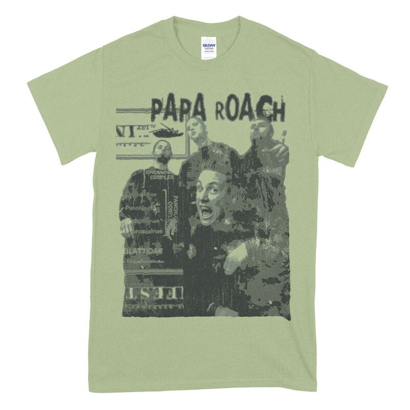 Papa Roach T-Shirt Shout M to L for Men green