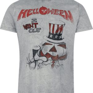 Helloween T-Shirt I Want Out S to 4XL for Men grey