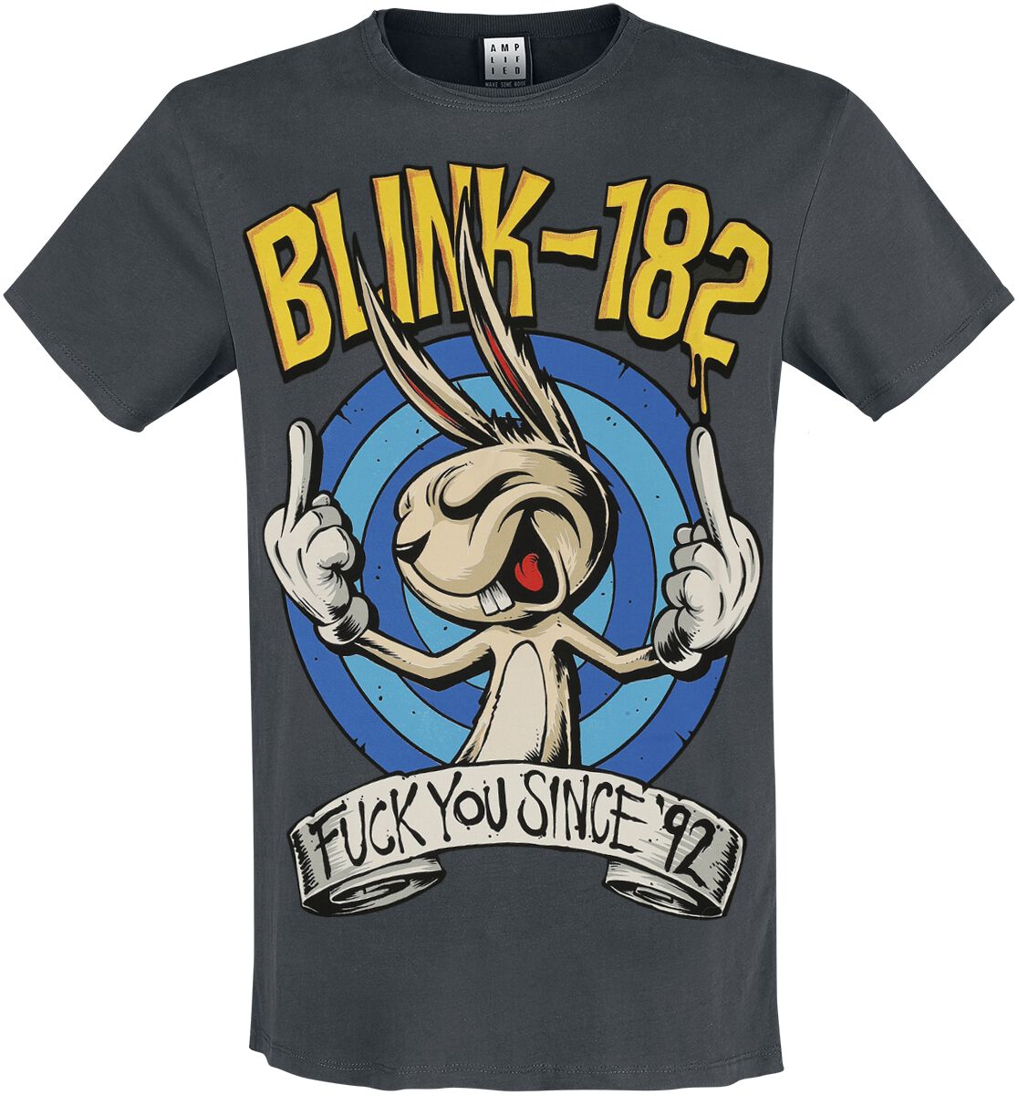 Blink 182 T-Shirt Amplified Collection F you Since 92 S to XL for Women charcoal