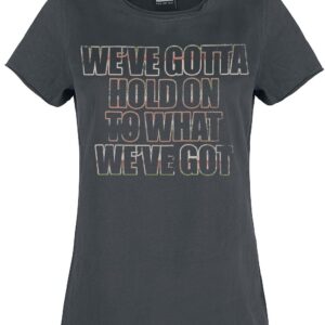 Bon Jovi T-Shirt Amplified Collection Hold On S to XL for Women charcoal