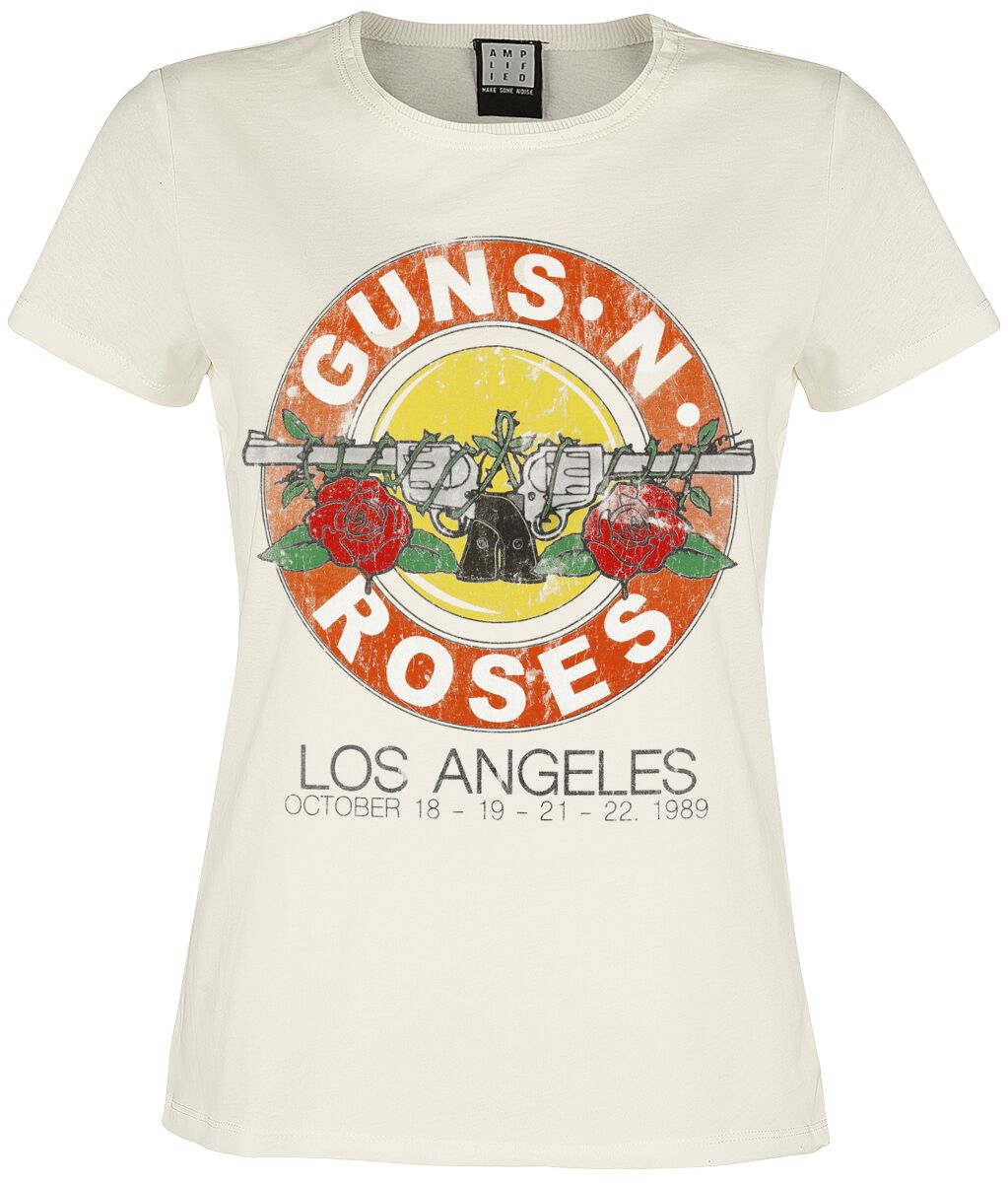 Guns N' Roses T-Shirt Amplified Collection Vintage Bullet S to XL for Women off white