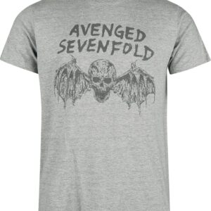 Avenged Sevenfold T-Shirt Scheleton Bat S to XXL for Men grey